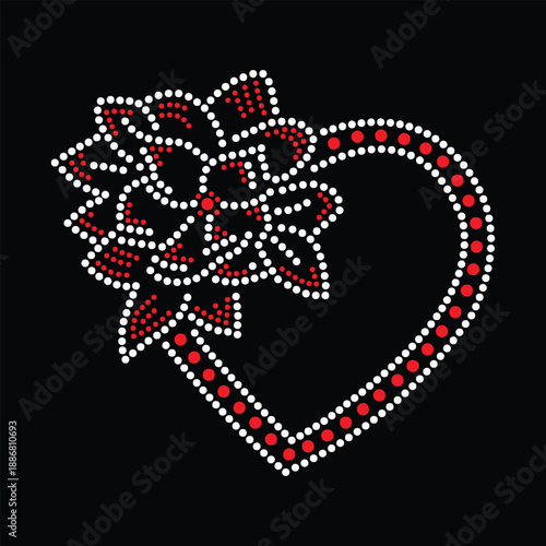 Rhinestone Hotfix Design Vector Template