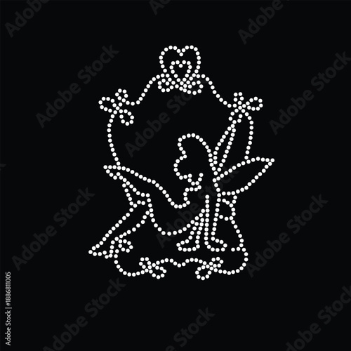 Rhinestone Hotfix Design Vector Template