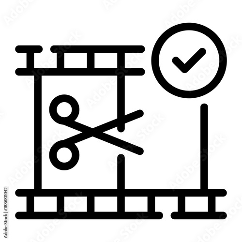 video editing line icon