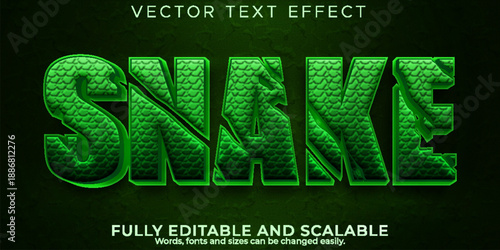 Green shiny vector text effect on black background editable and scalable