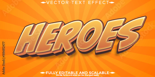Cartoon text effect, editable comic and kids text style