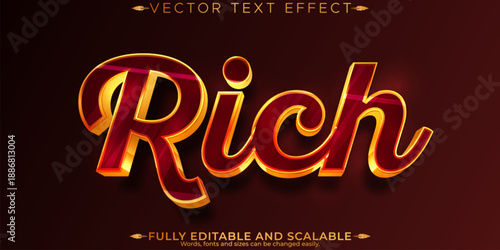 Billionare gold sparkle text effect, editable royal and shiny text style