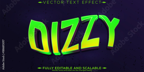 Dizzy editable text effect, editable trippy and psychedelic text style
