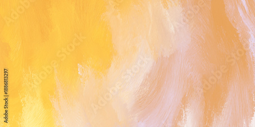 Abstract soft yellow and peach oil paint background with expressive textured brush strokes for elegant stationery design, wellness branding.