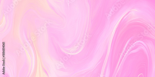 Abstract pink and gold liquid background, fluid acrylic pour pastel rose and yellow textured creating an organic, elegant swirling pattern.