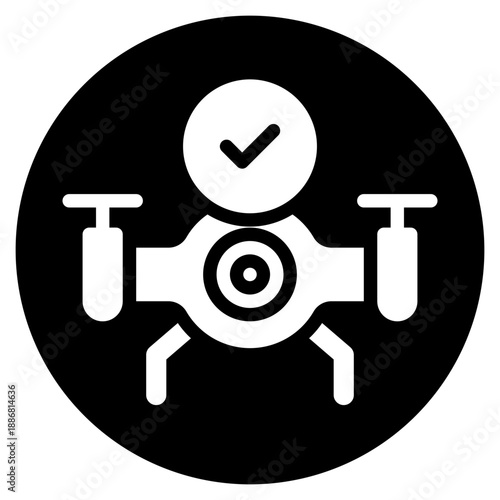 camera drone glyph icon
