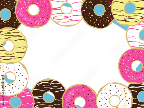ポップでかわいいドーナッツのフレーム