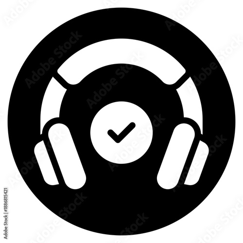 headphones glyph icon