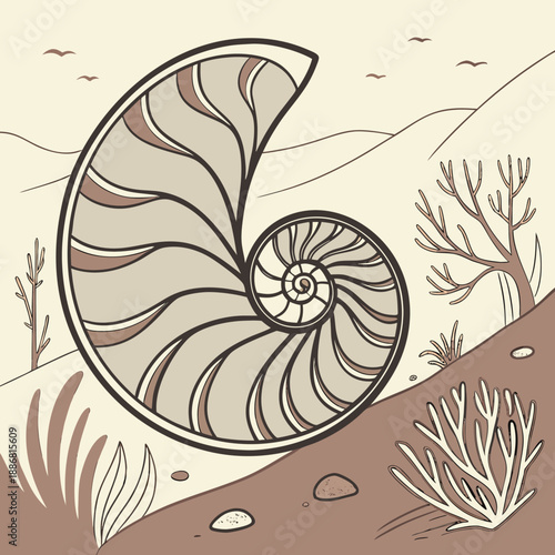 Magnificent ammonite fossil a glimpse into prehistoric ocean life