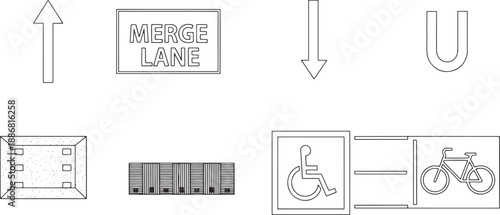 Black and white road signs and symbols, guide you forward. Discover the clarity of these essential symbols.