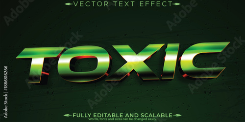 Toxic neon text on dark background with green gradient effect