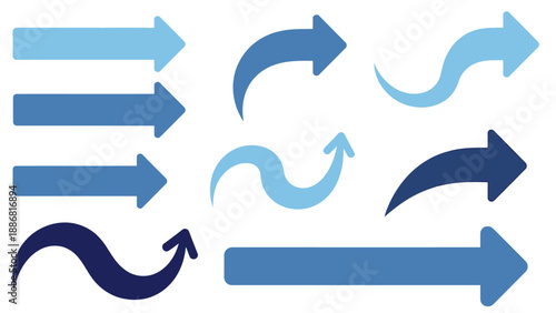 Collection of blue arrows pointing right.