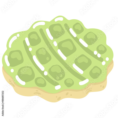 Matcha Waffle Illustration