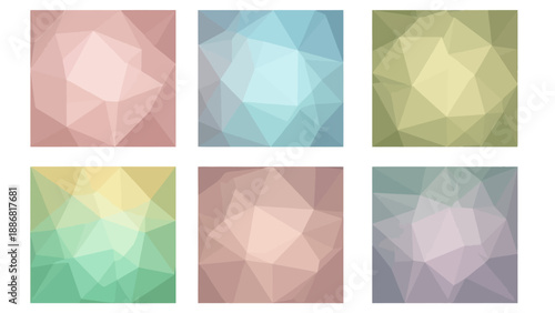 Colorful Geometric Shapes in Grid Formation.