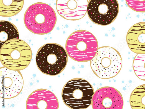 ポップでかわいいドーナッツの背景