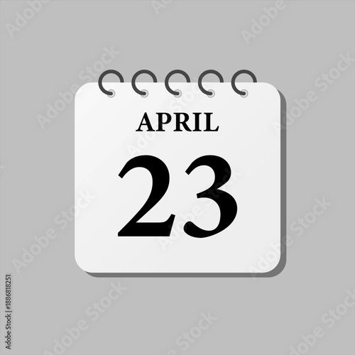 Icon page calendar day - 23 April