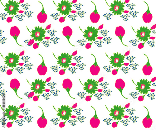 Black Floral Wallpaper | Vintage Folk Art Flowers, Retro Seamless Floral Pattern for Fabric Print, Gift Wrap, Modern Wallpaper Design