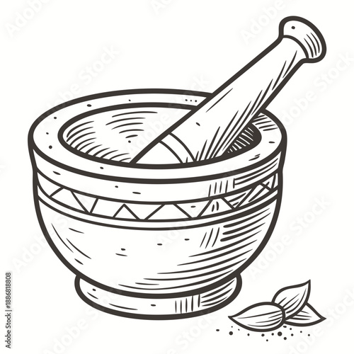 Clean Vector Art of a Traditional Clay Butter Churning Pot, Symbolizing Rustic Dairy Production and Homemade Ghee.