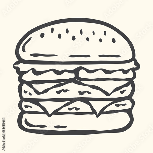 hand drawn hamburger