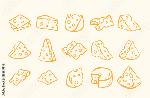 set of cheese illustration