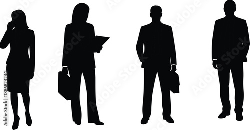 Collection of professional American football player silhouettes featuring athletes in various tactical positions like quarterback and wide receiver isolated on white background vector