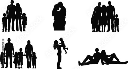 Collection of professional business silhouettes featuring men and women in formal suits carrying briefcases and using mobile phones isolated on white background vector