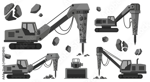 Powerful Hydraulic Jackhammers And Rock Breakers For Demolition And Mining Operations
