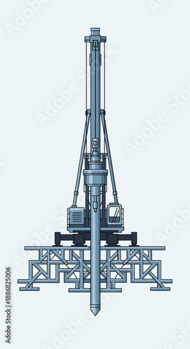 Powerful Modern Drilling Rig Machine Used For Deep Foundation Construction Projects