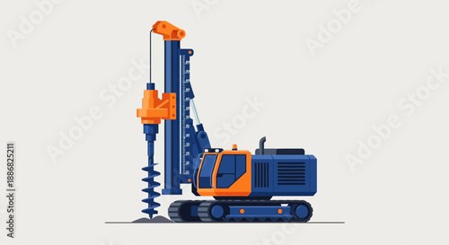 Powerful Industrial Drilling Rig Essential For Robust Foundation Construction