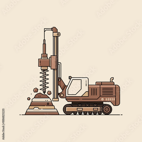 Powerful Industrial Drilling Rig Excavating Ground For Robust Infrastructure Foundation Development