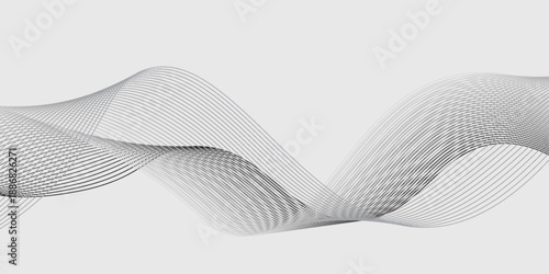 Abstract vector background with black wavy lines. EPS10