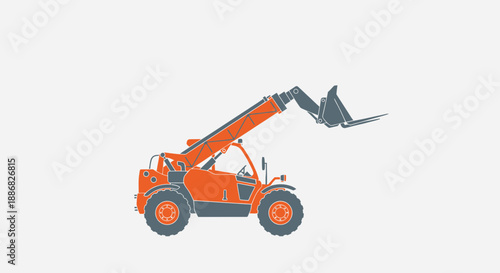 Powerful Telehandler Machine Vector Illustration For Construction Site Needs