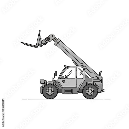 Powerful Telehandler Machine With Extended Boom For Industrial Lifting Tasks