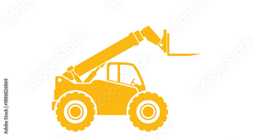 Powerful Telehandler Vehicle Icon Symbolizing Efficient Lifting And Material Handling Solutions