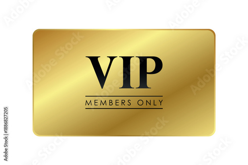 golden business card with golden text vip members only isolated vector illustration