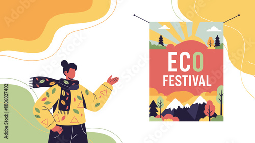 Promoting Eco Festival Event With Young Woman Explaining Nature Conservation Efforts