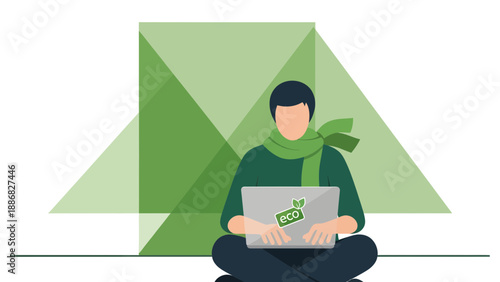 Promoting Green Technology With a Modern Graphic Design Illustration