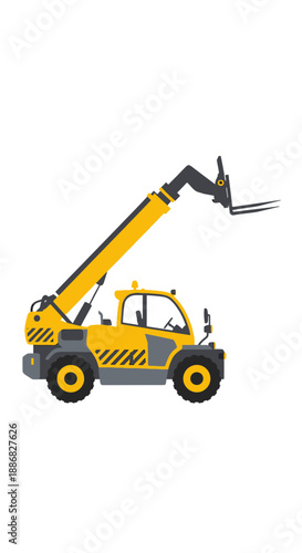 Powerful Yellow Telescopic Handler Vehicle For Industrial Lifting Operations