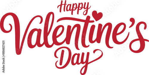 Happy Valentine's Day greeting with red text on white background