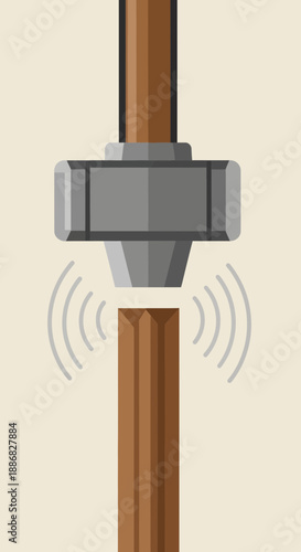 Precision Non Contact Sensor Technology Inspecting Industrial Materials With Sound Waves For