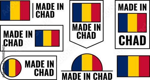 Collection of Made in Chad icons showcasing national pride and local products