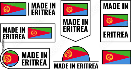 Icons set featuring Eritrea product emblems designed to represent Made in Eritrea