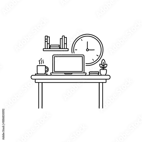 outline icon illustrating freelancer flexible schedule 1