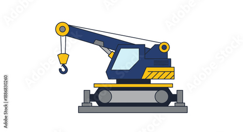 Robust Crawler Crane Illustration For Construction Industry And Heavy Lifting Projects