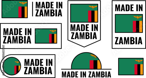 Graphic icons representing Zambian products made in Zambia