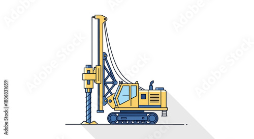 Robust Heavy Duty Piling Rig Performing Essential Groundwork For Infrastructure Development