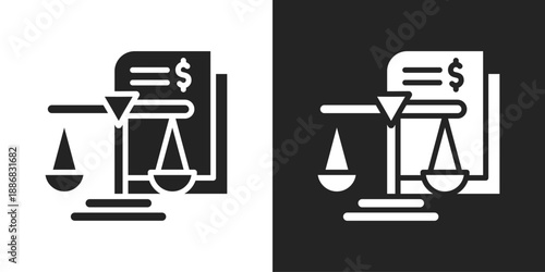 Legal Service Icon In Black And White Glyph Style