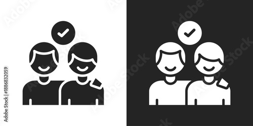 Accompany Icon In Black And White Glyph Style