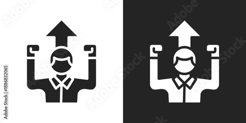 Motivated Icon In Black And White Glyph Style