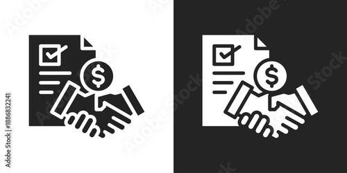 Sponsorship Icon In Black And White Glyph Style